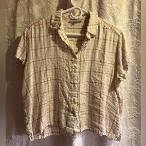 Jane + Delancey Tan Plaid Button Down